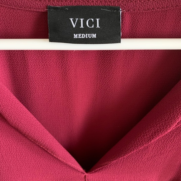 VICI High Low Flowy Dress- Medium in Wine - Picture 5 of 6